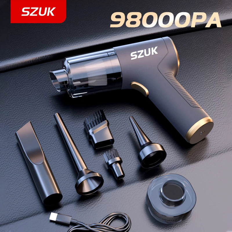 SZUK-Mini Poderoso Aspirador de Carro, Poderosa Máquina de Limpeza, Sucção Forte, Portátil para Carro, Sem Fio, Eletrodoméstico Portátil, 98000PA