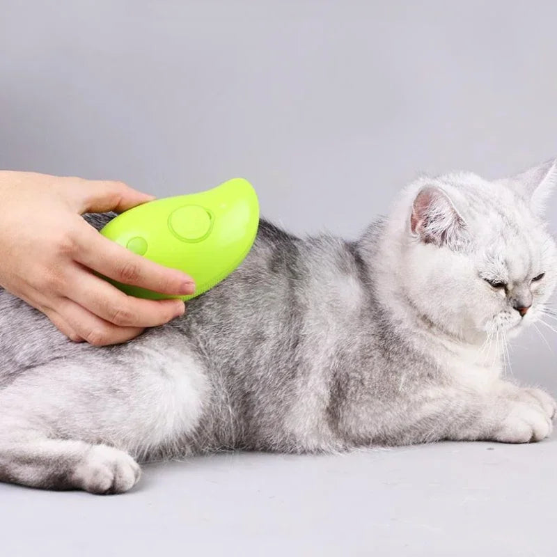 Escova a vapor 3 em 1 para cão e gato, escova a vapor, spray elétrico, para massagem, pet grooming, pente, depilação